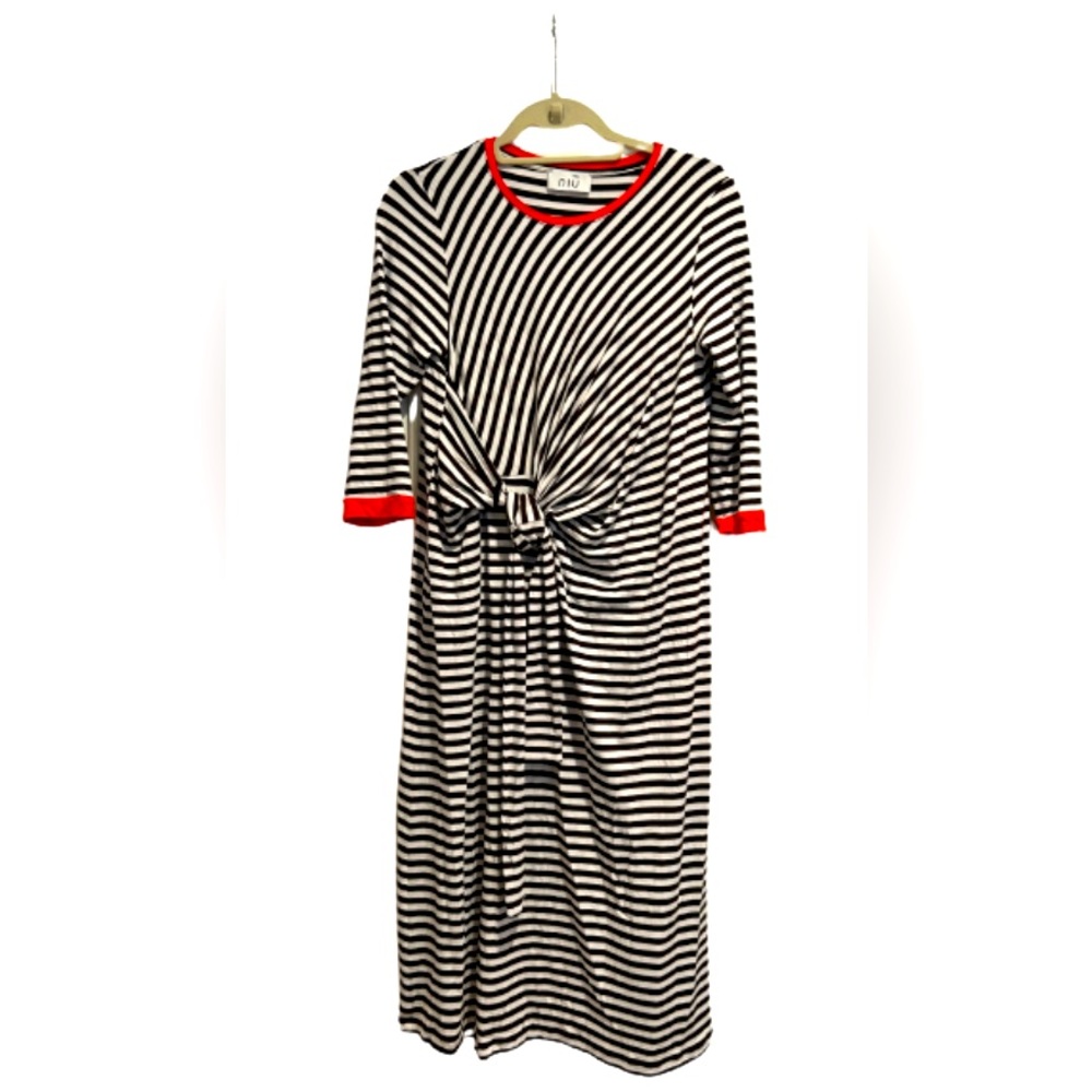 Niū Black and White Striped Dress, Size S